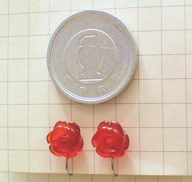 天然石薔薇のセラミックピアス